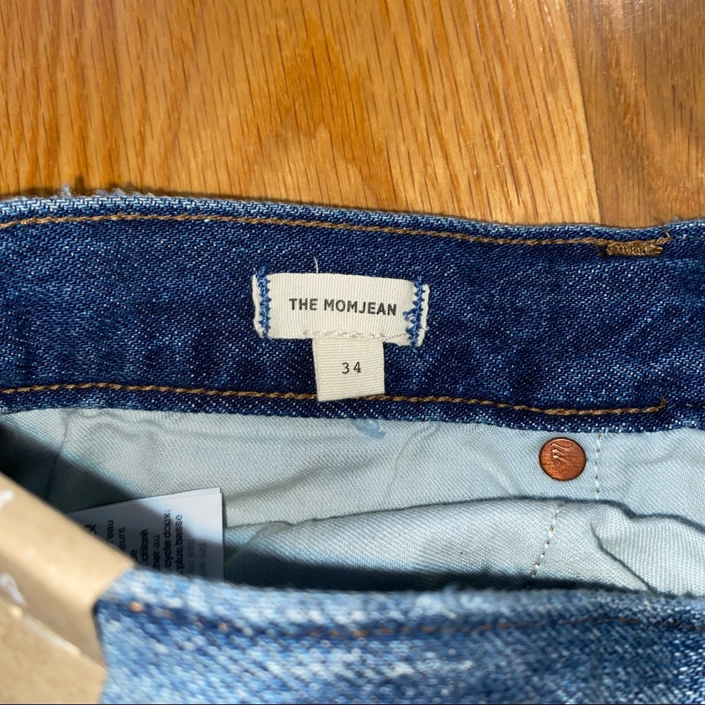 NWT Madewell Mom Jean High rise straight Denim Jeans 34 Downey Wash AG375 - Picture 9 of 16